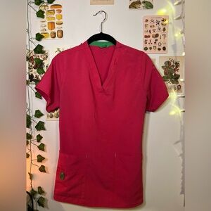 pink Carhartt short sleeve 3 pocket scrub top